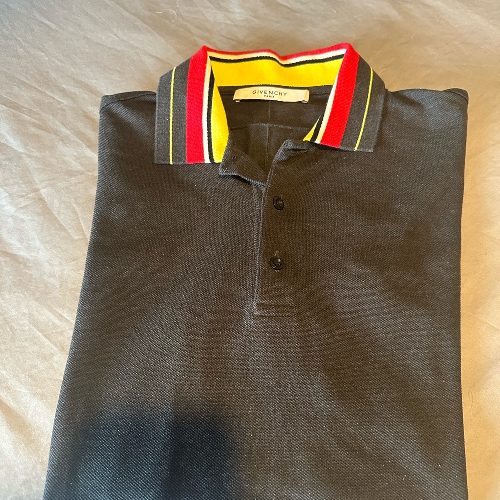 Givenchy Polo Shirt with Red and Yellow Collar